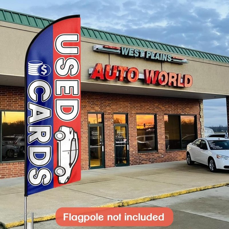 Used Car Signs - 11FT Used Cards Advertising Swooper Flag Fit 15FT Flagpole(Flagpole Not Included 4.3)