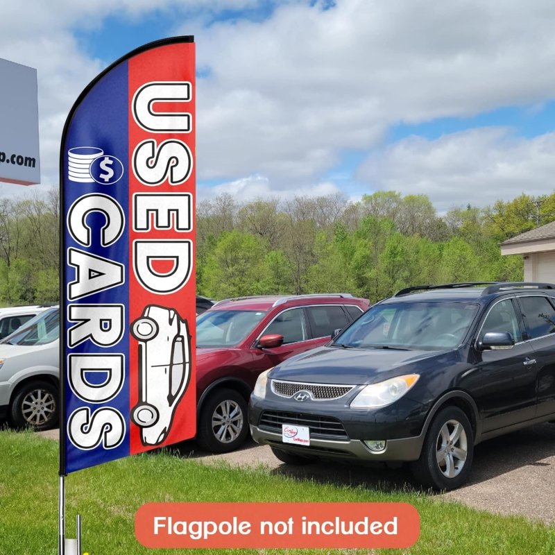 Used Car Signs - 11FT Used Cards Advertising Swooper Flag Fit 15FT Flagpole(Flagpole Not Included 4.3)