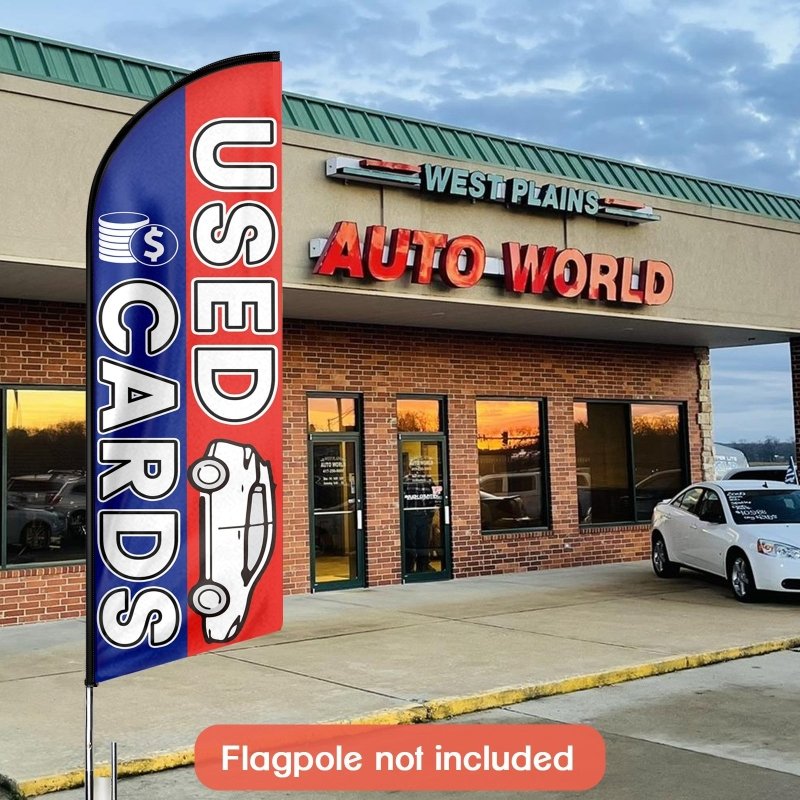 Used Car Signs - 8FT Used Cars Advertising Swooper Flag (Flagpole Not Included 3.4)