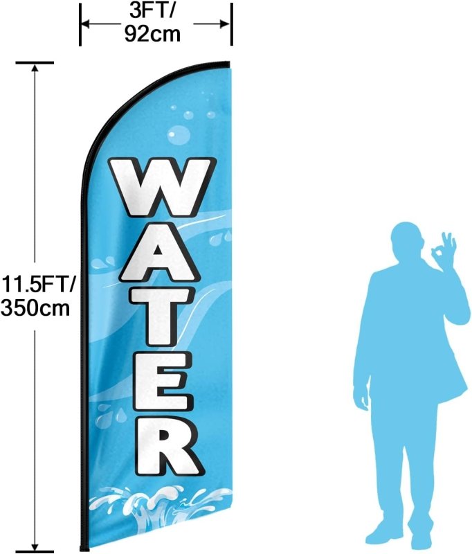 Water Flag - 11FT Water Advertising Swooper Flag Fit 15FT Flagpole (Flagpole Not Included4.3)