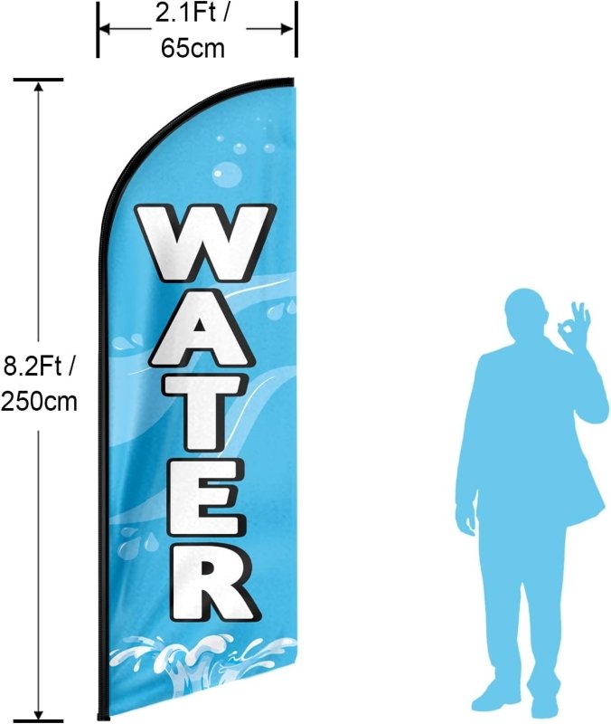 Water Flag - 8FT Water Advertising Swooper Flag(Flagpole Not Included 3.4)