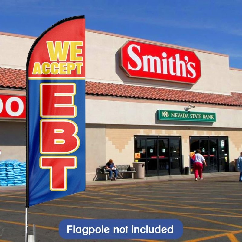 We Accept Ebt Signs - 11FT We Accept Ebt Advertising Swooper Feather Flag Fit 15FT Flagpole(Flagpole Not Included 4.3)