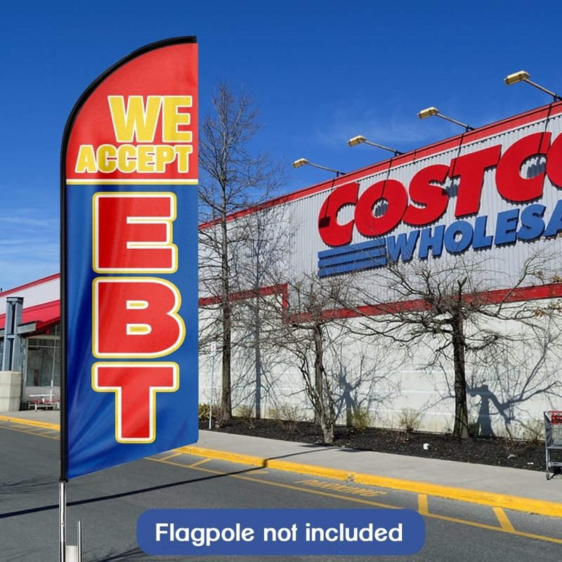 We Accept Ebt Signs - 11FT We Accept Ebt Advertising Swooper Feather Flag Fit 15FT Flagpole(Flagpole Not Included 4.3)