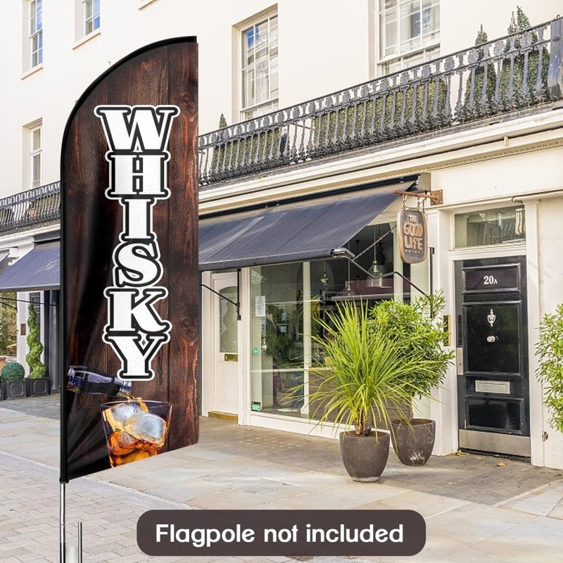 Whisky Flag - 8FT Whisky Advertising Swooper Flag(Flagpole Not Included 3.4)