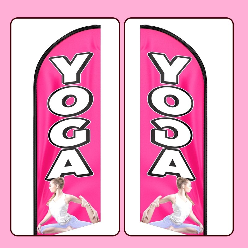 Yoga flag - 8FT Yoga Advertising Swooper Flag (Flagpole Not Included 3.4)