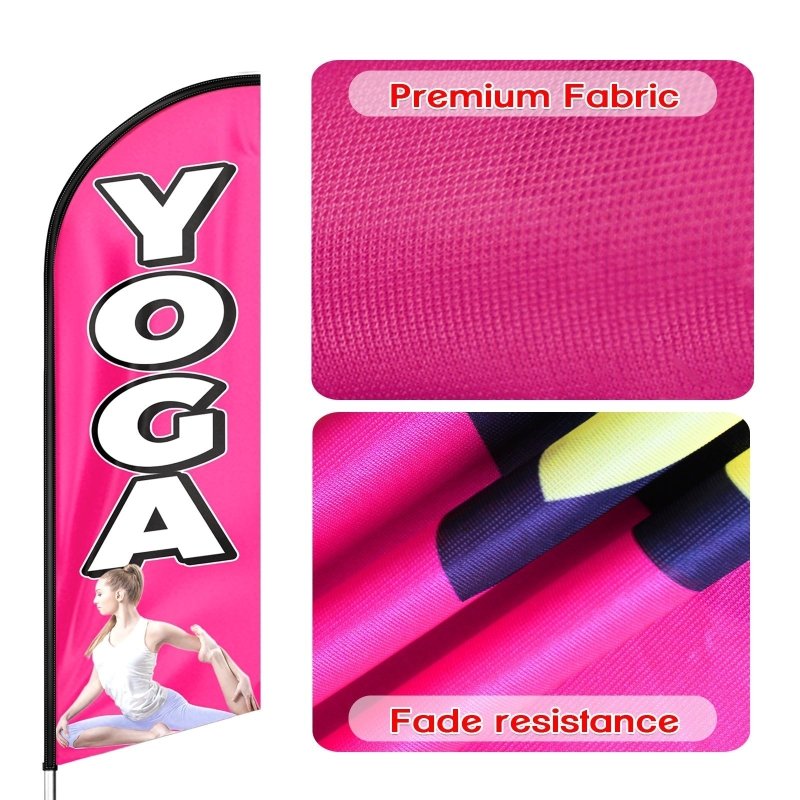 Yoga flag - 8FT Yoga Advertising Swooper Flag (Flagpole Not Included 3.4)