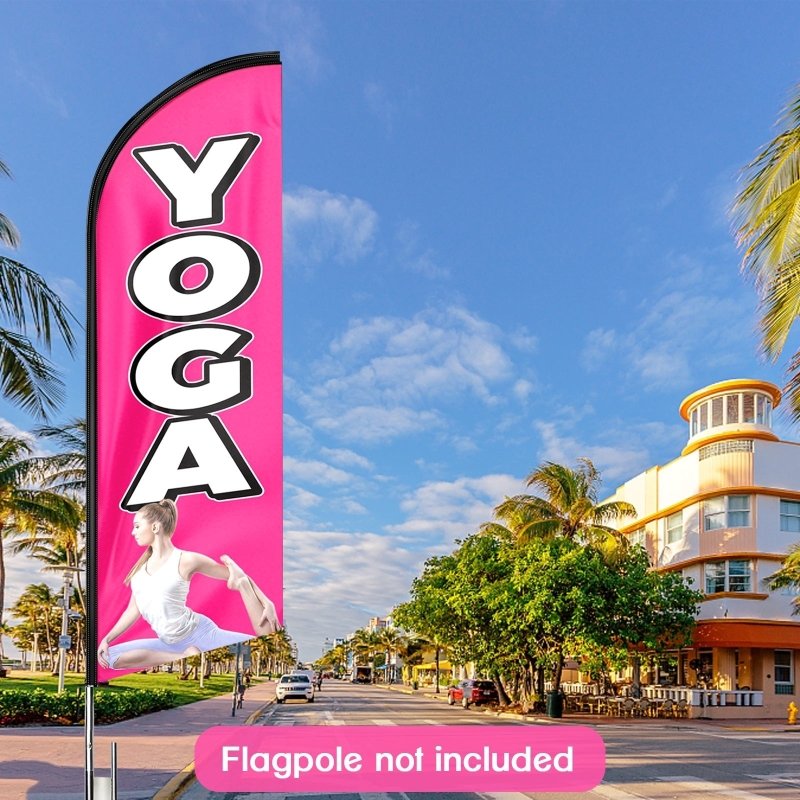 Yoga flag - 8FT Yoga Advertising Swooper Flag (Flagpole Not Included 3.4)