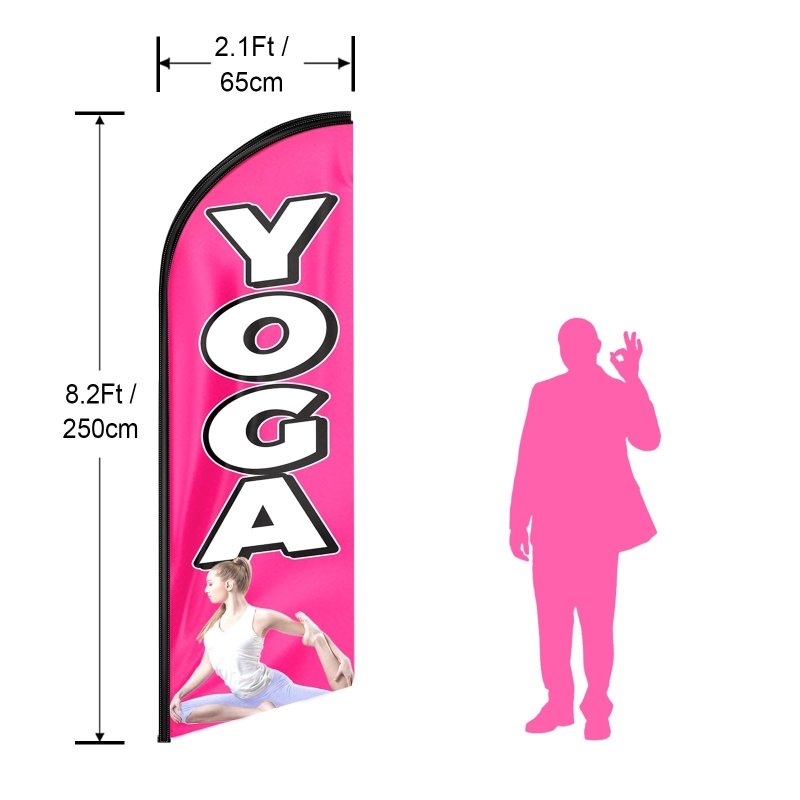 Yoga flag - 8FT Yoga Advertising Swooper Flag (Flagpole Not Included 3.4)