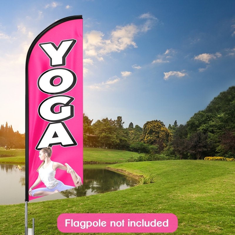 Yoga flag - 8FT Yoga Advertising Swooper Flag (Flagpole Not Included 3.4)